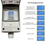 16A 230V CEE Campingzähler - mobiler digitaler Stromzähler - geeicht, multifunktional, mit Reset - IP44