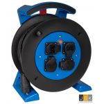 JUMBO kabelhaspel blauw-zwart 40 meter, 4 contactdozen, H07RN-F 3G1,5 mm² - 2261.614.1401