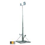 Lichtmast telescopisch 3 - 10,5 meter - Uiterst compacte verzwaarbare 5-delige lichtmast - volledig gegalvaniseerd - Leverbaar met of zonder zeer krachtige LED-bouwlampen