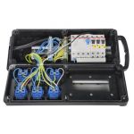 Volrubber verdeeldoos "GOTHA"-2 m voedingskabel H07RN-F 5G2.5 mm² + CEE-stekker 16A, 5-polig, 400V, 6h-6 x Schuko wandcontactdozen 230V -> 3 x automaat 1P+N C16A-1 x Aardlekschakelaar 30mA (standaard)