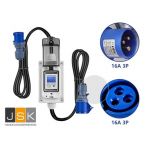 Mobiele digitale stroommeter, IP65 waterdicht, stroomverbruik meter met led en reset, draagbare lcd-digitale stroommeter 230 V verbruiksmeter, stroom voor campers, elektrische voertuigen en camping