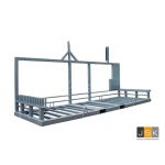 Bouwhek transportbok combipallet HD, 28 Bouwhekken verticaal opslaan en transporteren, 32 bouwhekvoeten en 40 klemmen en 12 schoren compleet met grondpen 1446.30500300