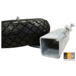 Bouwhekwiel met luchtband | Bauzaunrad mit Luftreifen | Roue de clôture de construction avec pneu pneumatique | Construction fence wheel with pneumatic tire