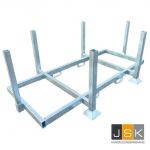 Opslagrek staal verzinkt. t.b.v. kunststof rijplaten 2 x 1 meter met uitneembare palen 1446.10100029