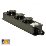 VD16 verdeelblok 3-voudig zwart, zonder snoer met 3 inbouw contactdozen 16A, 250V~ type 16 | Slagvast polyamide | M20 - 1446.56262
