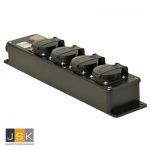 VD16 verdeelblok 4-voudig zwart, zonder snoer met 4 inbouw contactdozen 16A, 250V~ type 16 | Slagvast polyamide | M20 - 1446.56263