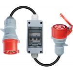 CEE Adapter 32A stekker naar 16A koppeling met LS-schakelaar C16, 3-fasen, 380-415V, 5-polig, H07RN-F 5G 2,5 mm² kabel, IP44 waterdicht (32-16MCB) , 6400 W