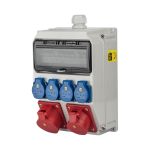 124774 KE9202 Kunststof wandkast Anif7 32/5 & 16/5/400 4xSchuKo Aut C-kar 32A 3p+N 16A 3p+N 2x16A 1p+N - PCE Keraf