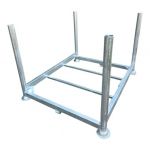 Verzinkt mobiel opslagrek 1250 × 1020 × 895 mm, volledig thermisch verzinkt, voor stalen vlonders met een breedte van 30 cm en biedt plaats aan maximaal 30 vlonders