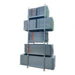 Vlonderpallet 1250 × 1020 × 895 mm, volledig thermisch verzinkt, voor stalen vlonders met een breedte van 30 cm en biedt plaats aan maximaal 30 vlonders