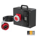 PCE CEE stroomverdeler 9226961 400 V 125 A, met 2 m kabel H07RN-F 5G16mm² met stekker 125A 5p 400 V. 1x CEE-stopcontact 63 A 5p 400 V beveiligd met 1x automatische zekering C 63 A 3-polig [CLONE]