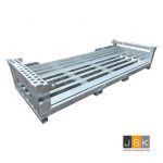 Combipallet bouw-hekken 3000×1200, inclusief ruimtes voor bouwhekschoren, bouwhekblokken, bouwhekklemmen en de bouwhekpinnen te transporteren 1446.10000090