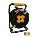 Professionele bouwhaspel / kabelhaspel, 25 meter 3G1.5 H07RN-F IP44 voorzien van thermische beveiliging - 492190