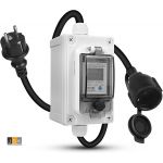 Digitale stroommeter 230 V IP67 met LED/reset - Mobiele stroomverbruikmeter voor campers en huishoudens voor campers, elektrische voertuigen en huishoudens