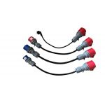 Vakantie Adapterset voor auto CEE 32A 5-polig voor 22kW Mobiele Wallbox/EV-lader/laadstation - 4x adapterkabel verloop CEE