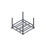 Stapelrek 83x83x50cm gegalvaniseerd voor uitzetkortelingen, met dichte zijwanden