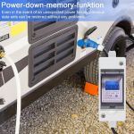 Mobiele digitale stroommeter, 230V stroomverbruik, meter met led en reset, draagbaar, IP65 waterdicht, lcd digitale stroommeter voor campers, elektrische voertuigen (blauw)