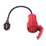 162>325 CEE Adapter koppeling 10 meter van rubberen stekker 230 Volt 2-polig met randaarde naar CEE contrastekker 32A 5-polig - 1446.162325/25