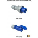 633>323 - Stroomgenerator verloop adapter kabel CEE van 63A 3-polig naar CEE 32A 3-polig 240V - ongezekerd - 633323
