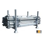 Klemleuninghouder betondek verstelbaar - 30 stuks in rek - Aboma gekeurd - 30 stuks verstelbare leuninghouder inclusief stapelrek en bezorging