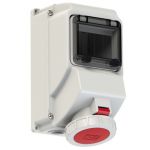 PCE 752342-6  geschakeld vergrendeld stopcontact 63A 3P+PE 400V IP67 - 103800/752423-6