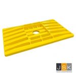 Voetplaat voor voetspindel met grondplaat tot 160x160mm, Geschikt voor 7.5 ton belasting op vlakke ondergrond, afmeting 495×295 mm, kunststof, stapelbaar