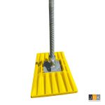 Voetplaat voor voetspindel met grondplaat tot 160x160mm, Geschikt voor 7.5 ton belasting op vlakke ondergrond, afmeting 495×295 mm, kunststof, stapelbaar