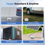 Mobiele digitale stroommeter 230V, 60A, mobiele meter, CEE buiten, KWH-teller met IP67 waterdicht, industriële stekker, led-stroommeter met reset, rubberen slangkabel, draagbaar