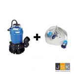 Tsurumi dompelpomp HS2-4S incl. 20m slang en storz HS2.4S 0,4kW 230V 50Hz 2850tpm 10m kabel, persaansluiting 2" - Art nr. TSHS2-4S-52DT