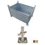 100 stuks Voetspindel 60cm inclusief stapelbak 125x85 cm type Layher