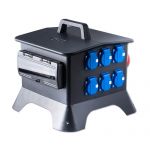 Keraf KE 27 Volrubber verdeelkast / zwerfkast Ypsilon doorlus 32A 5p 400V | 2x CEE 32A 5p 400V | 6x schuko 16A 2p+RA 230V | 104485 - JSK Handelsonderneming