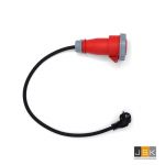 162>165 CEE laadkabel adapter voor elektrische heftrucks | rubberen stekker 230 Volt 2-polig met randaarde naar CEE contrastekker 16A 5-polig | 1446.162165