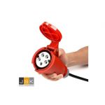 162>325 CEE laadkabel adapter voor elektrische heftrucks | rubberen stekker 230 Volt 2-polig met randaarde naar CEE contrastekker 32A 5-polig | 1446.162325