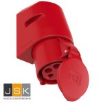 125-6 CEE opbouw wandcontactdoos 32A 5p 400V 6h rood-rood IP44 rood huis 102608/601.256 - 10 stuks