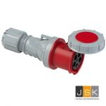 832.356 | CEE-contrastekker IP 67, 5-polig, 400 V, 6 h 63 A, met vernikkelde contacten | Spanning volgens EN 60309-2: 400 V (50+60 Hz) rood - JSK Handelsonderneming