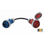 323>325 Adapterleitung für Elektroauto-Ladekabel E5, CEE Stecker 230V, 32A, 3-polig > CEE Kupplung 400V, 32A, 5-polig - EAN4011160613753