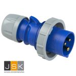 PCE 0232-6 CEE-plug 3-polig, 32A, 230V (50+60 Hz) IP67 blauw (2P+PE), 6h SHARK