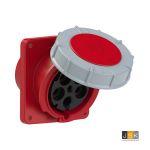 PCE 445-6 | CEE-flanged socket sloping (120x130) 125A 5p 6h IP67 POWER TWIST | Dimensions (Flange/fixing center): 120x130 mm / 100x108 mm | 400V 200/346V~ - 240/415V~ / 50+60Hz