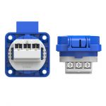 105-0BX10 - Machinecontactdozen IP 54 blauw, flensmaat: 50 x 50 mm, incl. dunne flensdichting, afstand tussen de bevestigingsgaten: 38 x 38 mm, 601.050 Blauw