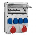 Wandverdeler (Bouwstroom) | CEE 2x16A | 4x230V Schuko | Stroomverdeler LS-schakelaar FI-schakelaar 12-module - 1446-6565D
