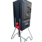 Bouwmeterkast Megaebox 80A+bouwwaterput actieset | Afgaand: 1x 63 Ampère 5-polig | 6× Schuko 16A 2p+RA 230V | 3x 32 Ampère 5-polig 400V | 1446.603335