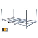 Bouwhekpallet versterkt model, liggend inclusief rongen - Stapelpallet versterkt model voor bouwhekken liggend gegalvaniseerd, geschikt voor 25 hekken met heftrucksleuven - 1446.147795