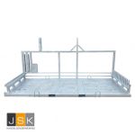 Bouwhek transportbok combipallet HD, 28 Bouwhekken verticaal opslaan en transporteren, 32 bouwhekvoeten en 40 klemmen en 12 schoren compleet met grondpen 1446.30500300
