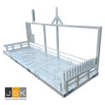 Combipallet bouwhekken HD, 28 Bouwhekken verticaal opslaan en transporteren, 32 bouwhekvoeten en 40 klemmen en 12 schoren compleet met grondpen 1446.30500300