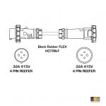 Reefer Extension Cable 25 meter H07RN-F 4G6 CEE 32/4/400/25/3h - IP67 plug & socket 32A 3h - N2540600224/Reefer - 105426/R/25