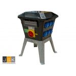 Bos Verdeelkast MIDI materieeldienst 63A, doorlus 63A 5p 400V, 3x CEE 32A 5p 400V, 6x schuko 16A 2p+RA 230V, 1446.148631
