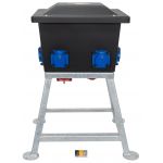 Kunststof verdeelkast RONDO op frame, CEE 32A 5p 6h 400V via onderzijde, 6x Schuko 16A 2p+RA 230V,  2x CEE 32A 5p 6h 400V - NL10.0306.01031