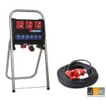PCE Merz Verdeelkast 63A 3x5p/32A + kabel 25m actieset | Afgaand: 6× Schuko 16A 2p+RA 230V | 3× CEE 32A 5p 6h 400V | 1446.603339