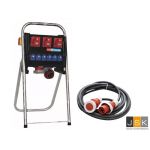 PCE Merz Verdeelkast 63A 3x5p/32A + kabel 25m actieset | Afgaand: 6× Schuko 16A 2p+RA 230V | 3× CEE 32A 5p 6h 400V | 1446.603339