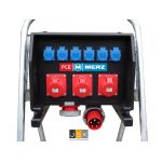 PCE Merz Verdeelkast 63A 3x5p/32A + kabel 25m actieset | Afgaand: 6× Schuko 16A 2p+RA 230V | 3× CEE 32A 5p 6h 400V | 1446.603339